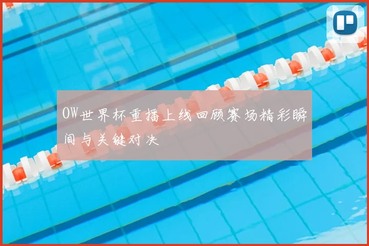 OW世界杯重播上线回顾赛场精彩瞬间与关键对决